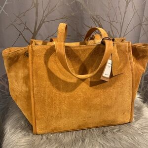 BNWT MARGOT NEW YORK Viral JAMEE VIRAL Double Handle Suede Shoulder Bag Tote